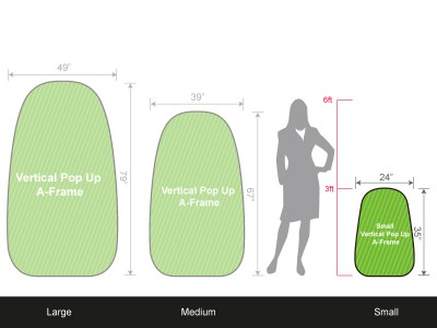 Set of 1 Small Vertical Pop Up A-Frame Banner Set of 1 Small Vertical Pop Up A-Frame Banner