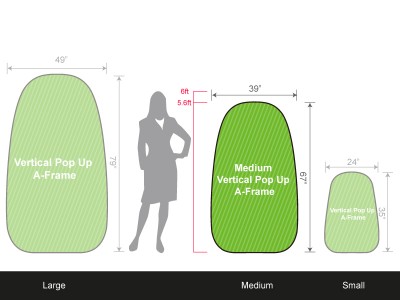 Set of 1 Medium Vertical Pop Up A-Frame Banner Set of 1 Medium Vertical Pop Up A-Frame Banner