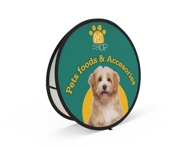 Set of 1 Small Circular Pop Up A-Frame Banner Set of 1 Small Circular Pop Up A-Frame Banner