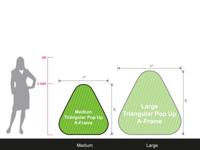 Set of 1 Medium Triangular Pop Up A-Frame Banner Set of 1 Medium Triangular Pop Up A-Frame Banner