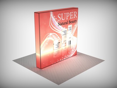 7.5ft Cube Free Standing Backlit Backwall - straight corner 7.5ft Cube Free Standing Backlit Backwall - straight corner