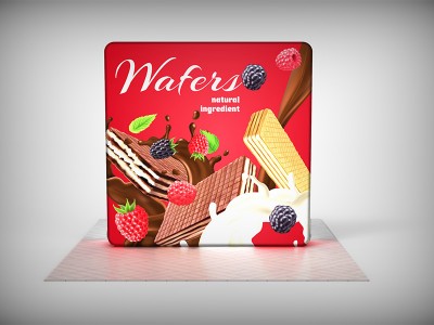 7.5 x 7.5ft x 1ft Rounded corner Free Standing LED Backlit Display 7.5 x 7.5ft x 1ft Rounded corner Free Standing LED Backlit Display