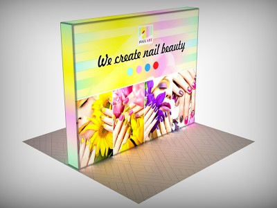 10ft Free Stand Trade Show LED Backlit Backwall 10ft Free Stand Trade Show LED Backlit Backwall
