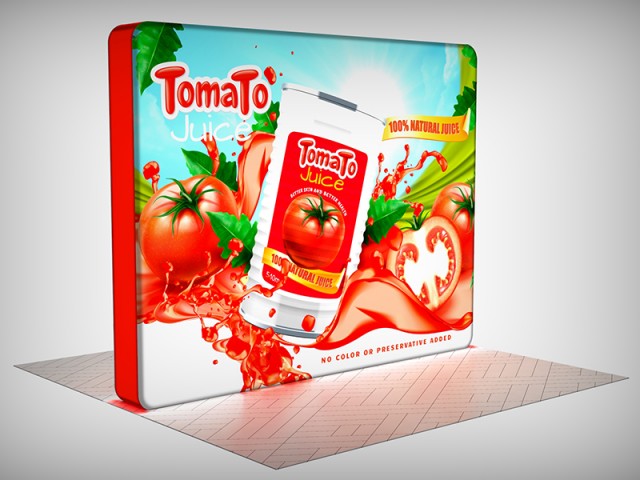 10ft Rounded Corner Free Standing CUBE LED Backlit Display 10ft Rounded Corner Free Standing CUBE LED Backlit Display