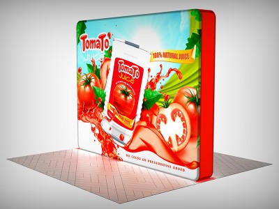 10ft Rounded Corner Free Standing CUBE LED Backlit Display 10ft Rounded Corner Free Standing CUBE LED Backlit Display