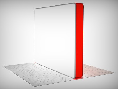 10ft Rounded Corner Free Standing CUBE LED Backlit Display 10ft Rounded Corner Free Standing CUBE LED Backlit Display