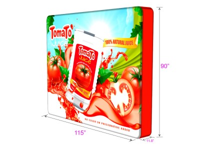 10ft Rounded Corner Free Standing CUBE LED Backlit Display 10ft Rounded Corner Free Standing CUBE LED Backlit Display