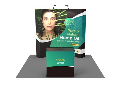 8ft curved Expanding Pop Up Display Stand with Shipping Case to Podium 8ft curved Expanding Pop Up Display Stand with Shipping Case to Podium