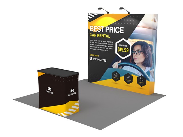 Straight - Small 8ft - Pop Up Banner Display with Shipping Case to Podium Straight - Small 8ft - Pop Up Banner Display with Shipping Case to Podium