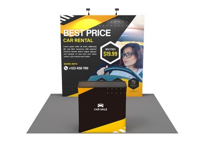 Straight - Small 8ft - Pop Up Banner Display with Shipping Case to Podium Straight - Small 8ft - Pop Up Banner Display with Shipping Case to Podium
