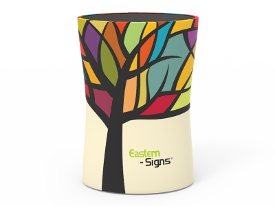 Oval Trade Show Counter with Fabric Printing Oval Trade Show Counter with Fabric Printing