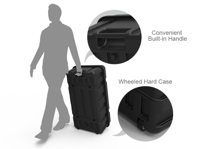 Shipping Case to Podium with printed fabric banner Shipping Case to Podium with printed fabric banner