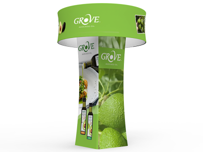 Blimp Tower Display with Curved Square Pillar Blimp Tower Display with Curved Square Pillar