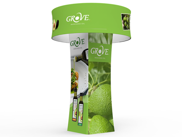 Blimp Tower Display with Curved Square Pillar Blimp Tower Display with Curved Square Pillar