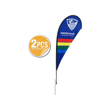 8ft Teardrop Flying Banner with Ground Spike - 2PCS