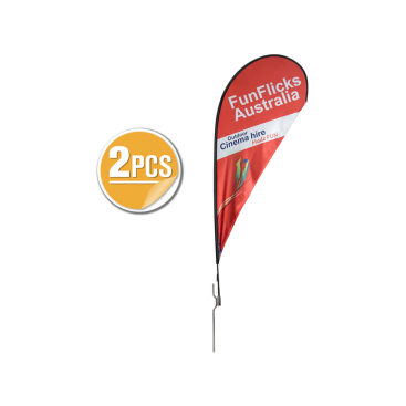 11ft Teardrop Flying Banner with Ground Spike - 2PCS