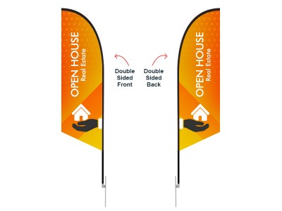 Feather Angled Flag - Medium 10ft - with Ground Spike Feather Angled Flag - Medium 10ft - with Ground Spike