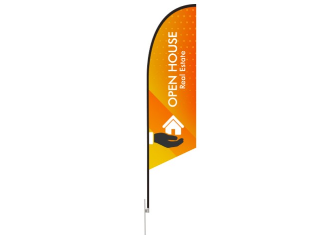 Feather Angled Flag - Medium 10ft - with Ground Spike Feather Angled Flag - Medium 10ft - with Ground Spike