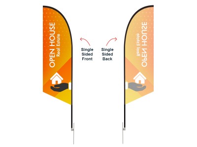 Feather Angled Flag - Medium 10ft - with Ground Spike Feather Angled Flag - Medium 10ft - with Ground Spike
