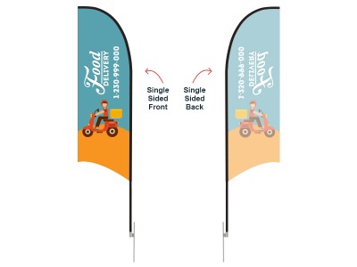 Feather Concave Flag - Small 8ft - with Ground Spike Feather Concave Flag - Small 8ft - with Ground Spike