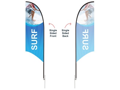 Feather Concave Flag - Medium 10ft - with Ground Spike Feather Concave Flag - Medium 10ft - with Ground Spike