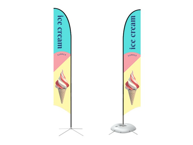 Feather Concave Flag - X-Large 17ft - with Cross Base Feather Concave Flag - X-Large 17ft - with Cross Base