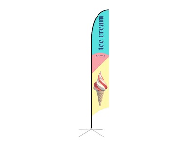 Feather Concave Flag - X-Large 17ft - with Cross Base Feather Concave Flag - X-Large 17ft - with Cross Base