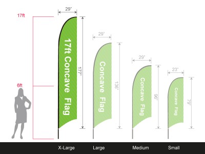 Feather Concave Flag - X-Large 17ft - with Cross Base Feather Concave Flag - X-Large 17ft - with Cross Base