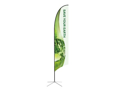 Feather Concave Flag - Large 13ft - with Cross Base Feather Concave Flag - Large 13ft - with Cross Base