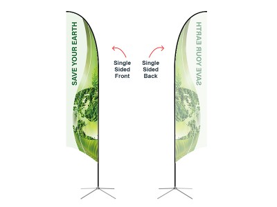 Feather Concave Flag - Large 13ft - with Cross Base Feather Concave Flag - Large 13ft - with Cross Base