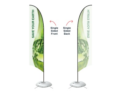 Feather Concave Flag - Large 13ft - with Cross Base Feather Concave Flag - Large 13ft - with Cross Base