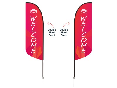 Feather Convex Flag - Small 8ft - with Ground Spike Feather Convex Flag - Small 8ft - with Ground Spike