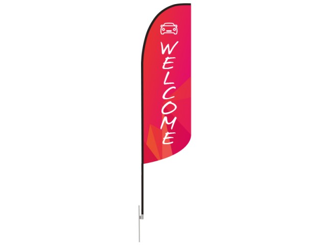Feather Convex Flag - Small 8ft - with Ground Spike Feather Convex Flag - Small 8ft - with Ground Spike