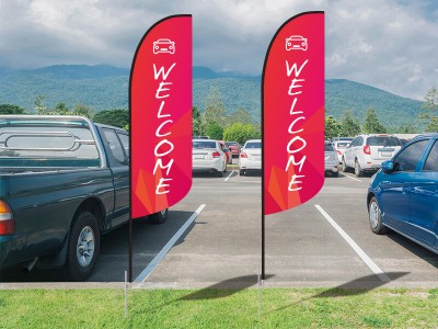 Feather Convex Flag - Small 8ft - with Ground Spike Feather Convex Flag - Small 8ft - with Ground Spike