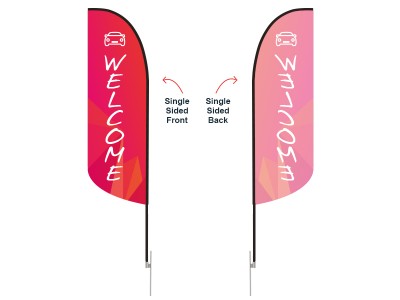 Feather Convex Flag - Small 8ft - with Ground Spike Feather Convex Flag - Small 8ft - with Ground Spike