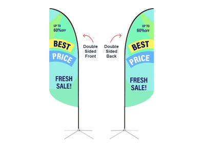 Feather Convex Flag - Small 8ft - with Cross Base Feather Convex Flag - Small 8ft - with Cross Base