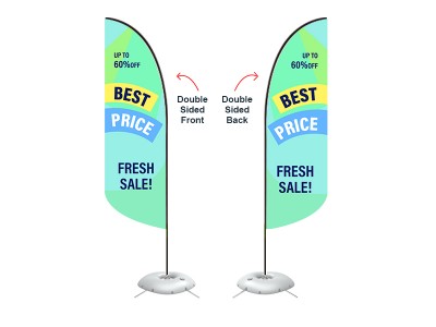 Feather Convex Flag - Small 8ft - with Cross Base Feather Convex Flag - Small 8ft - with Cross Base