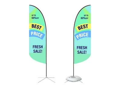 Feather Convex Flag - Small 8ft - with Cross Base Feather Convex Flag - Small 8ft - with Cross Base