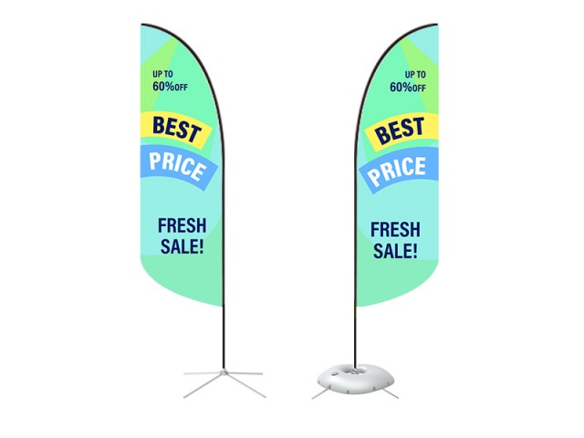 Feather Convex Flag - Small 8ft - with Cross Base Feather Convex Flag - Small 8ft - with Cross Base