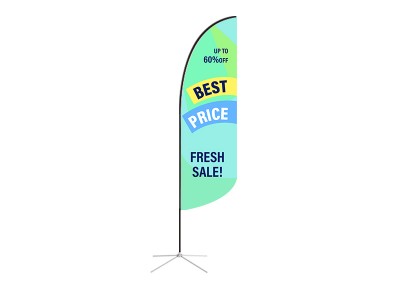 Feather Convex Flag - Small 8ft - with Cross Base Feather Convex Flag - Small 8ft - with Cross Base