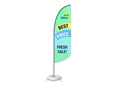 Feather Convex Flag - Small 8ft - with Cross Base Feather Convex Flag - Small 8ft - with Cross Base