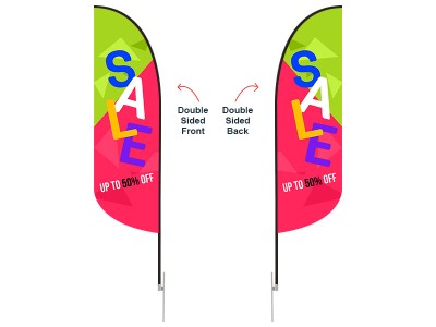 Feather Convex Flag - Medium 10ft - with Ground Spike Feather Convex Flag - Medium 10ft - with Ground Spike