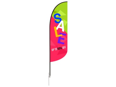 Feather Convex Flag - Medium 10ft - with Ground Spike Feather Convex Flag - Medium 10ft - with Ground Spike