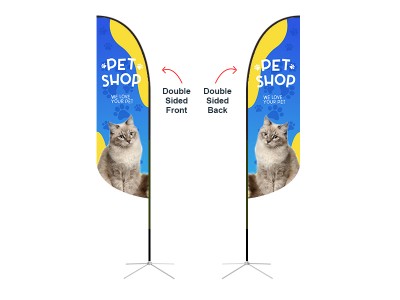Feather Convex Flag - Medium 10ft - with Cross Base Feather Convex Flag - Medium 10ft - with Cross Base