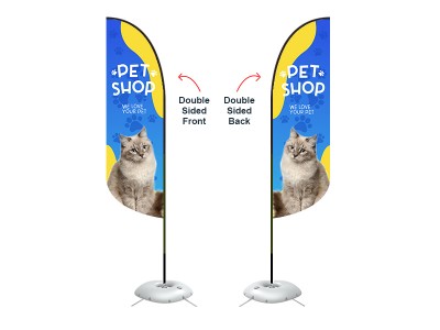 Feather Convex Flag - Medium 10ft - with Cross Base Feather Convex Flag - Medium 10ft - with Cross Base