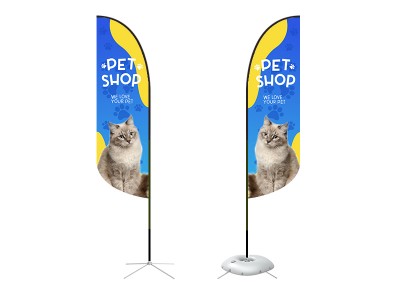 Feather Convex Flag - Medium 10ft - with Cross Base Feather Convex Flag - Medium 10ft - with Cross Base