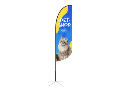 Feather Convex Flag - Medium 10ft - with Cross Base Feather Convex Flag - Medium 10ft - with Cross Base