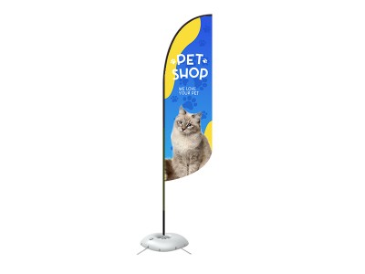 Feather Convex Flag - Medium 10ft - with Cross Base Feather Convex Flag - Medium 10ft - with Cross Base