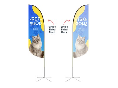 Feather Convex Flag - Medium 10ft - with Cross Base Feather Convex Flag - Medium 10ft - with Cross Base