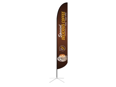 Feather Convex Flag - X-Large 17ft - with Cross Base Feather Convex Flag - X-Large 17ft - with Cross Base